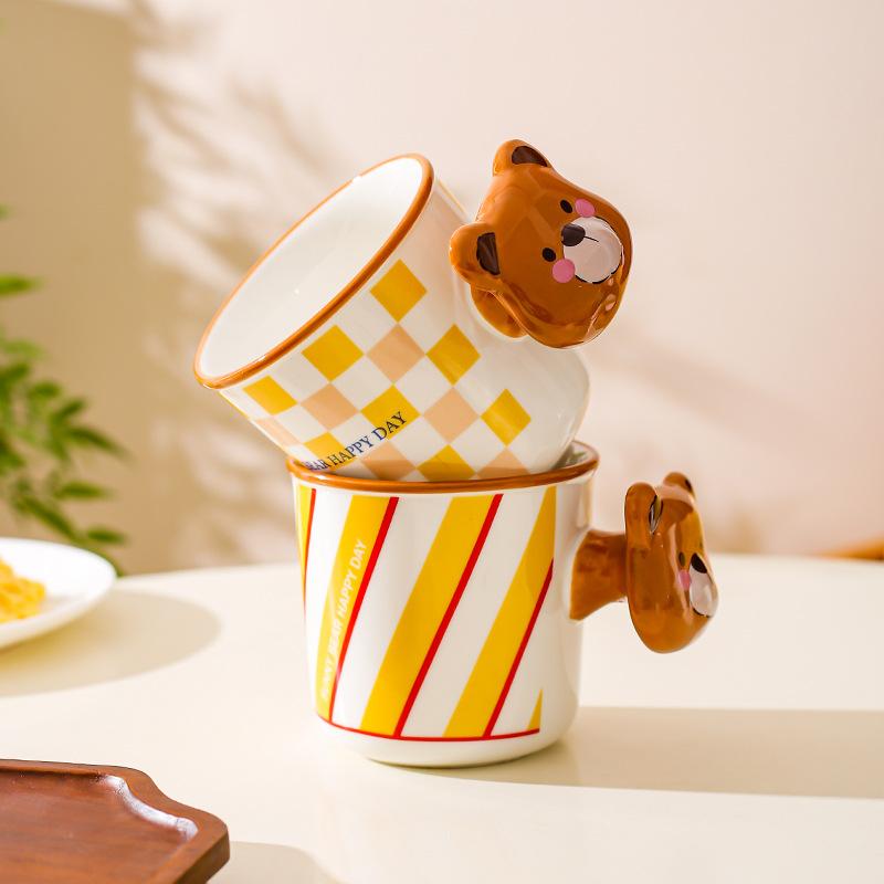 Creative Personality Cute Ceramic Mug Couple Cup Water Cup Coffee Cup Girl Birthday Gift Niche Gift