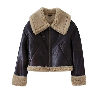 Double-Sided Fur Jacket: European & American Style, Long-Sleeve, Loose Fit, Warm & Cozy Coat for Women