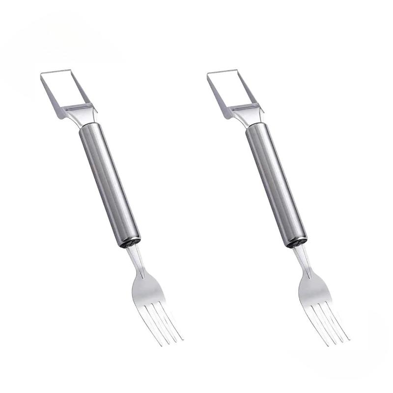 1-5PCS 2-in-1 Stainless Steel Fruit Cutter Watermelon Fork Slicer Portable Kitchen Tool for Home Party Camping