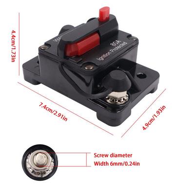 30A 40A 50A 60A 70A 80A Circuit Breaker Fuse Inverter With Manual Reset Button Switch 12V-48VDC Waterproof