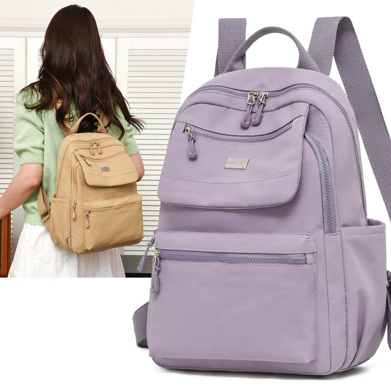 Schoolbag Backpack Women's 1011 New Fashion Versatile School Bag Large Capacity Lightweight Oxford Cloth Minimalist Wear-resistant Travel Backpack