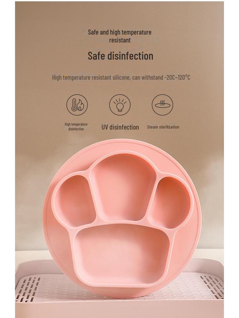 Silicone Suction Cup Divided Baby Plate & Bowl Set for Toddlers