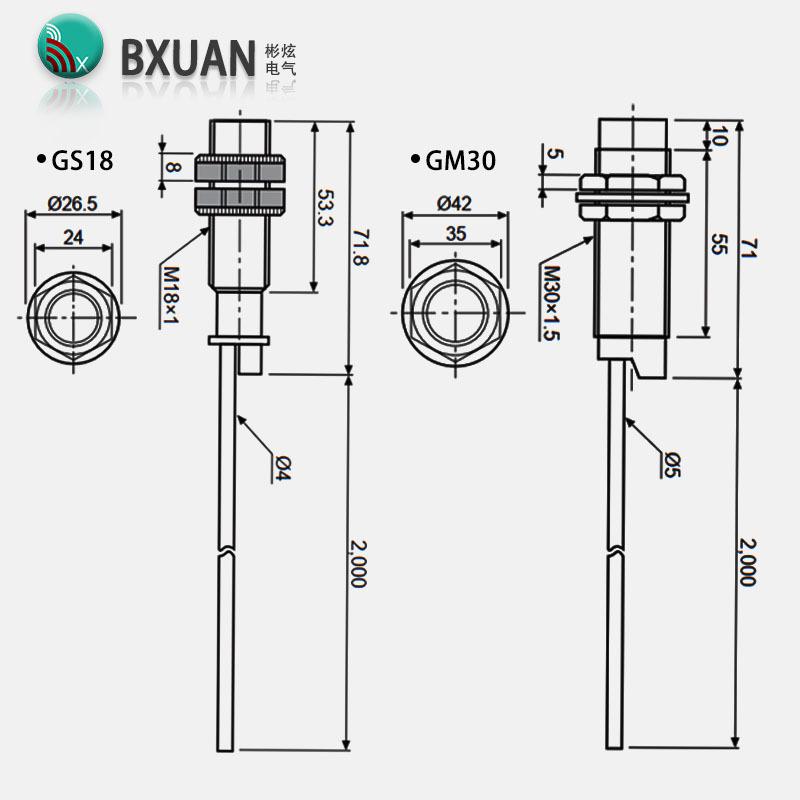 Fast delivery M18 proximity switch sensor Capacitive sensor DC 3-wire 12-24VDC/AC 100-240VAC Three wire output NPN PNP NO NC