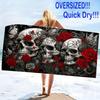 Skull Print Beach Towel, Large Soft Quick Dry Towel for Beach Camping Swimming