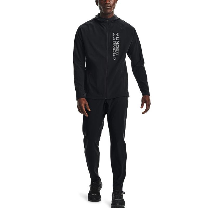 Under Armour Out The Storm Waterproof Lightweight Woven Running Jacket Men Black 1361502-001