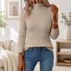 Women's Turtleneck Pullover Sweater Slim Fit Knitted Base Layer Top