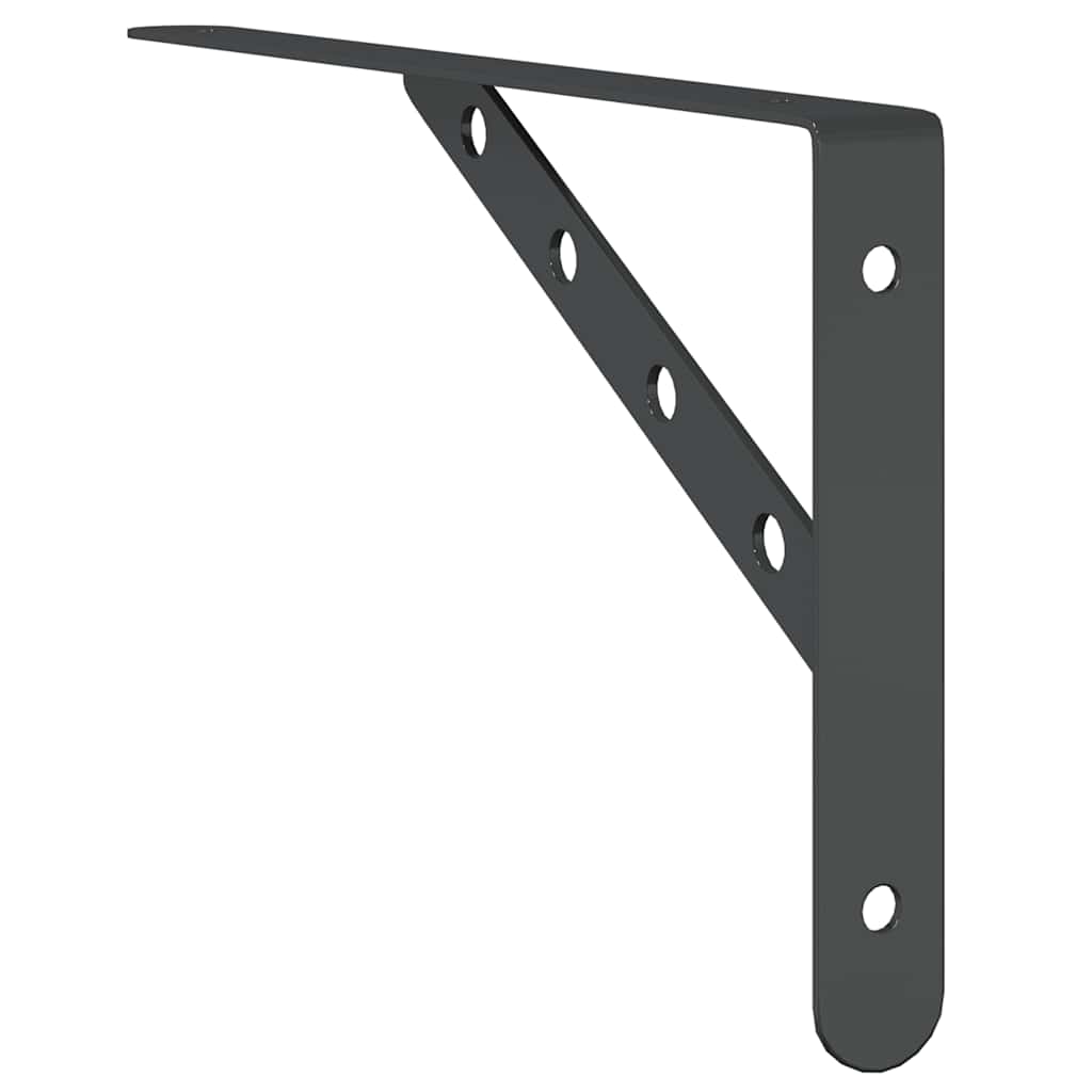 Shelf Brackets 4 pcs 30 x 2.5 x 15.5 cm Black Stainless Steel