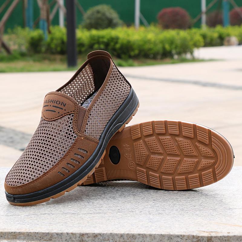 Summer Cloth Shoes for Men, Breathable, Casual, Soft-soled, Middle-aged and Elderly, Deodorizing, Slip-on Sandals