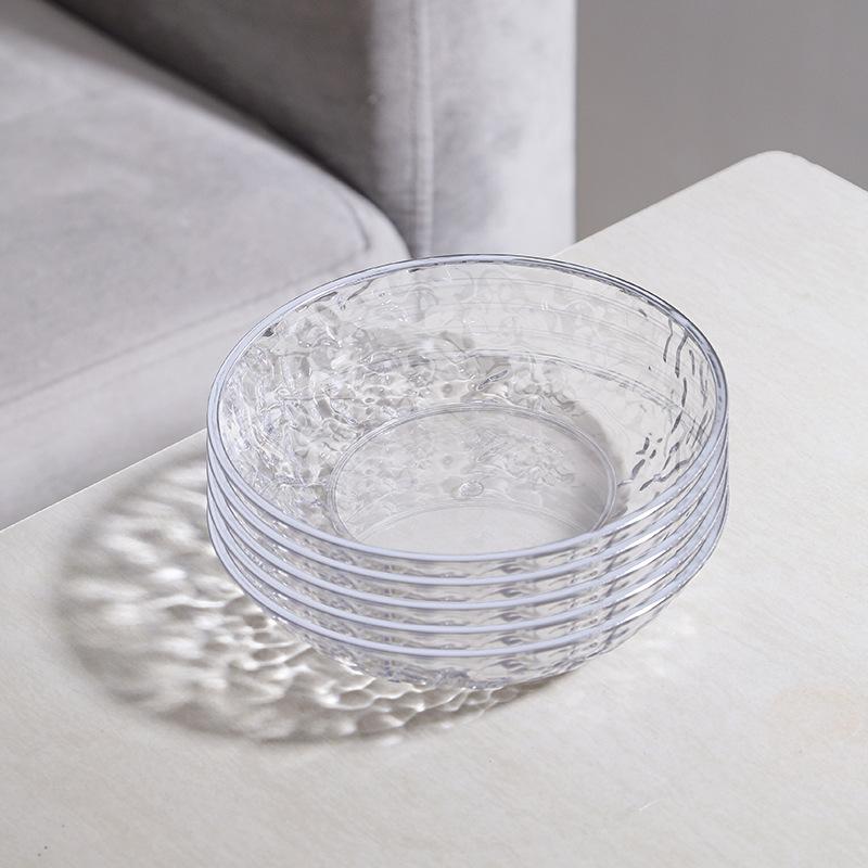 Transparent Chinese Tea Cake Plate Exquisite Dim Sum Cake Plate Household Fruit Plate Living Room Desktop Retro Wedding Dried Fruit Plate