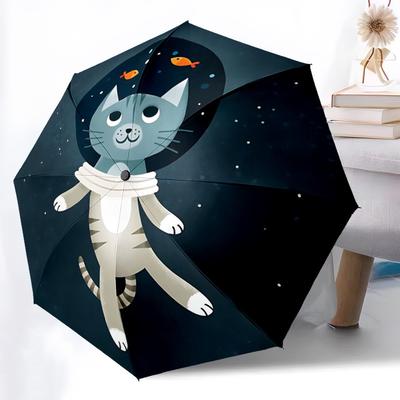 1pc Space Cat Automatic Open/Close Umbrella Compact Folding Umbrella, All-Season Portable Umbrella for Women/Men F1124070