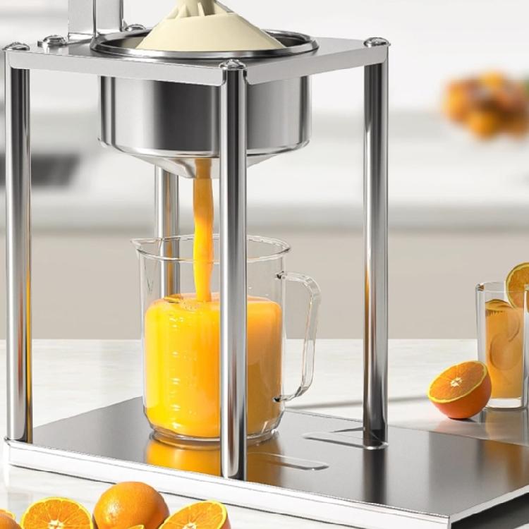 Professionelle, hocheffiziente manuelle Saftpresse aus Edelstahl für die schnelle Zubereitung gesunder Getränke.