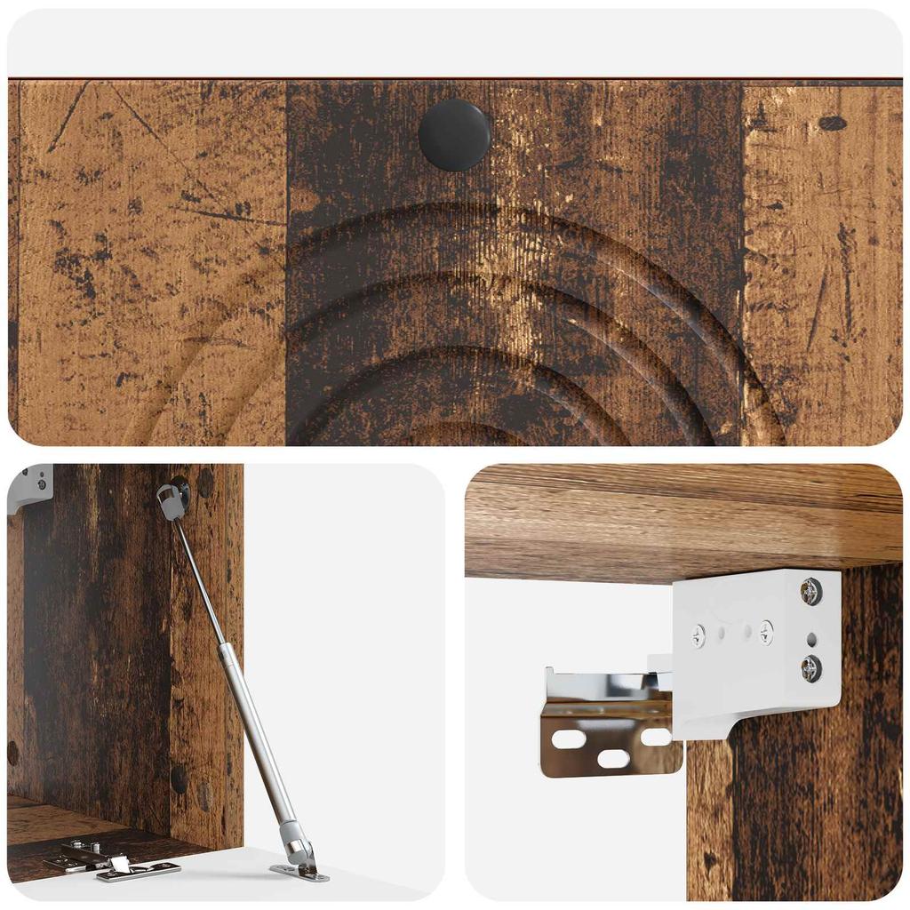 Wall Mounted TV Cabinet Reclaimed Wood Look 78.5 X 31 X 30 Cm