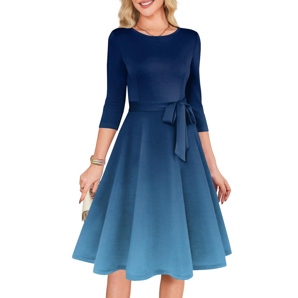 Women's Cocktail Dresses 3/4 Sleeve Vintage Wedding Guest Dress