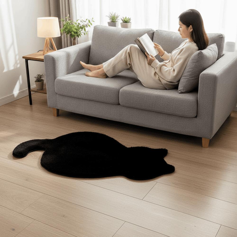 Cute Cartoon Faux Rabbit Fur Rug Solid Color Soft Fluffy Carpet Decorative Anti-slip Mat Bedroom Carpets
