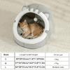 Cartoon Cat Ear Closed Cat Bed Soft Fluffy Warm Pet Nest Dog Mat with Hanging Toy Washable Cat House for Cats & Small Dogs