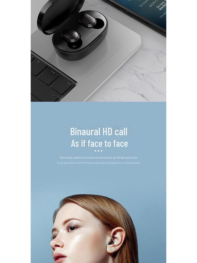 A6S Wireless In-Ear Bluetooth Headset with Noise Reduction & Touch Control