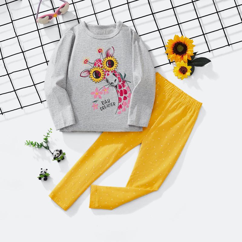 2025 New Comfortable Children's Pajama Set: Girls' Loose European & American Style Sweatshirt for Spring, Autumn, Winter