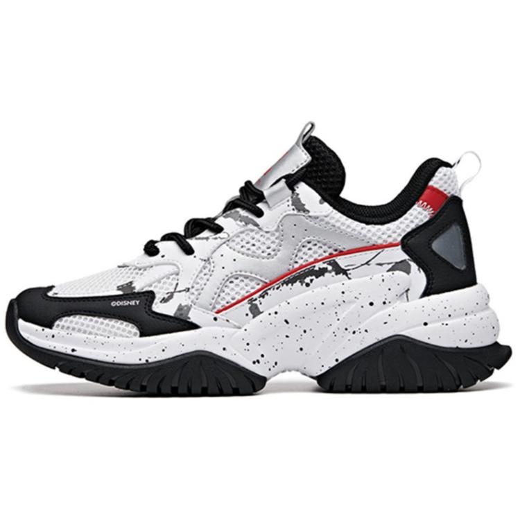 New Anta Cushioned Anti Slip And Wear Resistant Lightweight Low Top Chunky Sneakers Women's Black White Red 922027033-4