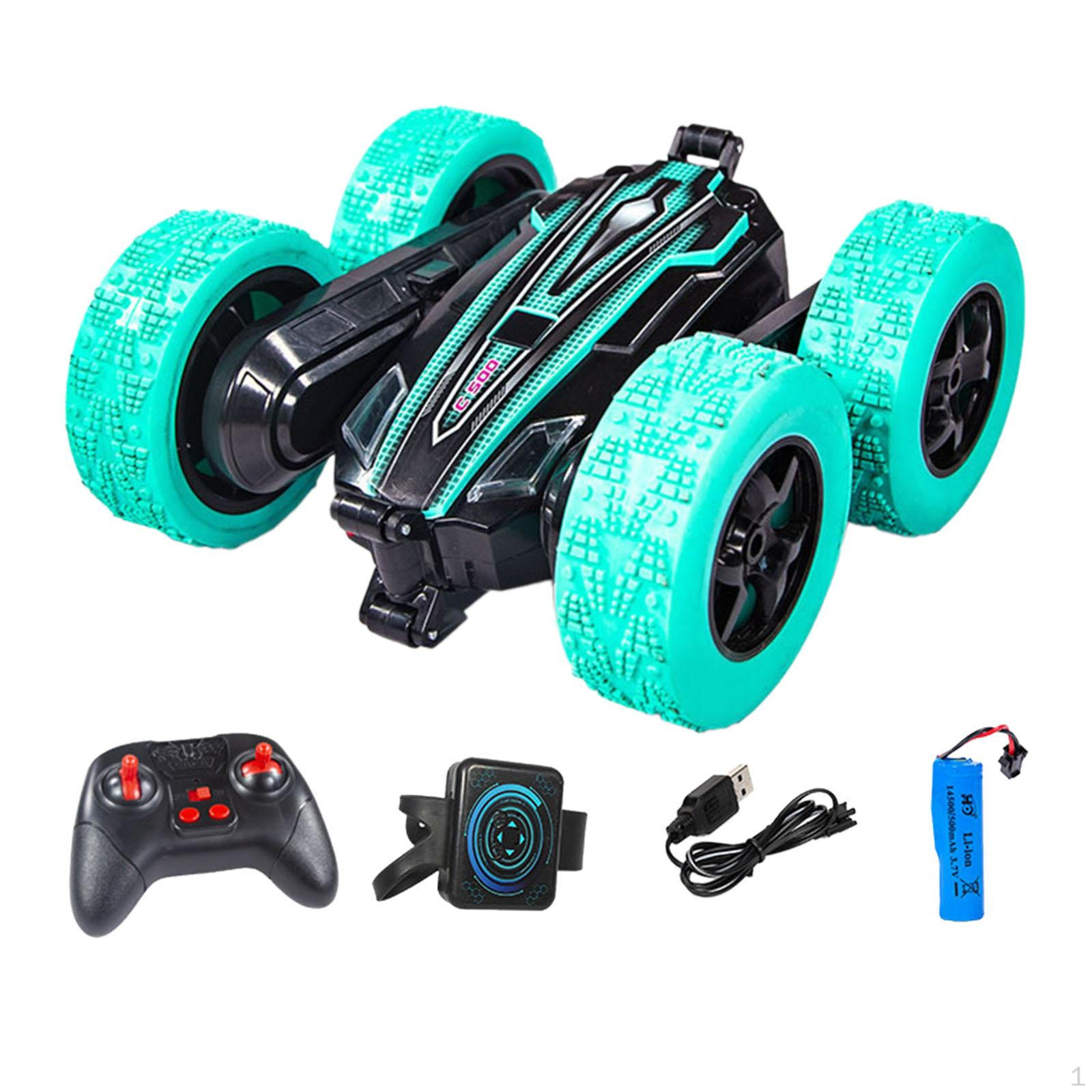 

4WD Stunt RC Car with Light Double Sided Driving Remote Control for Kids Red зелений