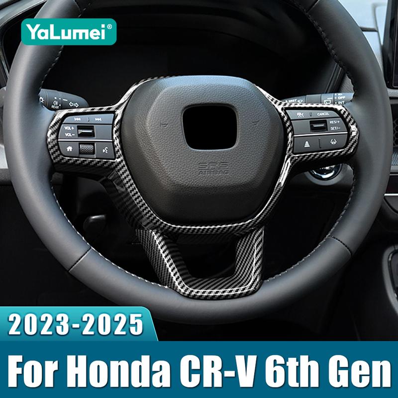 Car Accessories For Honda CR-V 6th Gen  2024 2025 CRV Hybrid ABS Steering Wheel Button Panel Sequin Cover Frame Trim Sticker