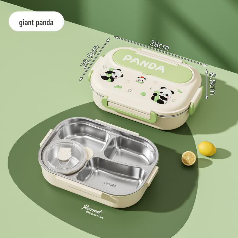

ZISIZ 316 Stainless Steel Panda Divided Lunch Box Set