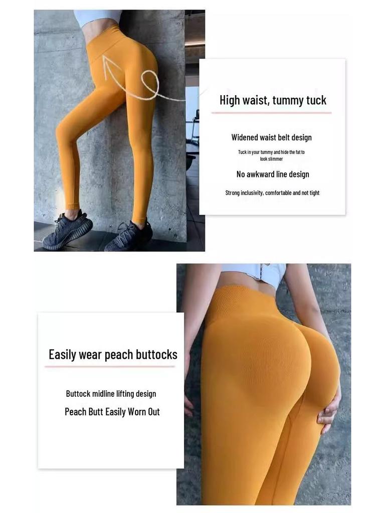 European & American High-Waisted Seamless Butt-Lifting Yoga Pants - Plus Size, No-Trace, Summer Running
