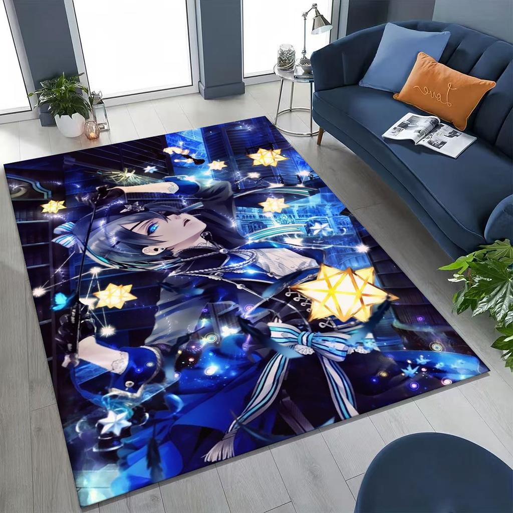 Anime Black Butler Sebastian Ciel Cartoon Cartoon Rug for Bedroom Living Room Sofa Home Doormat Decor,Kids Non-slip Floor Mat