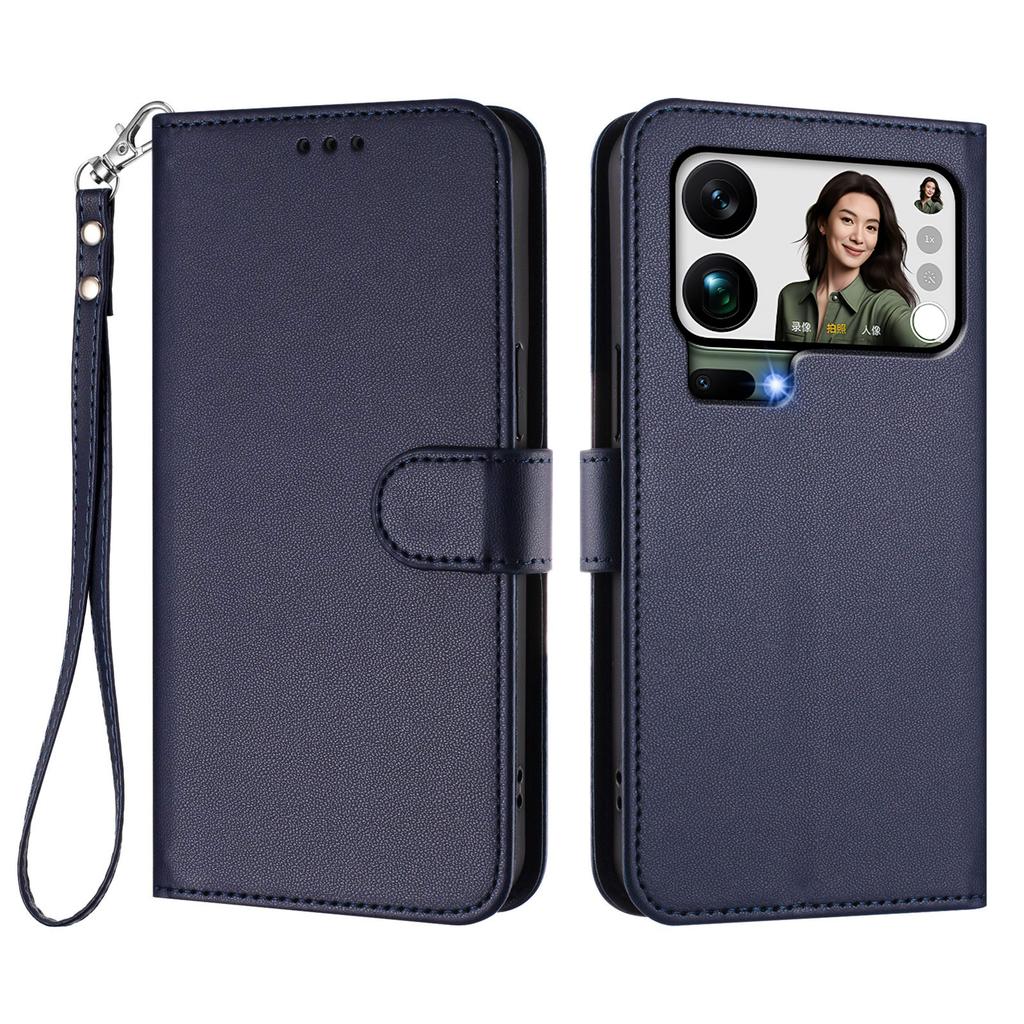 For Xiaomi 17 Pro Max Leather Case Wallet Stand Phone Cover with Wrist Strap