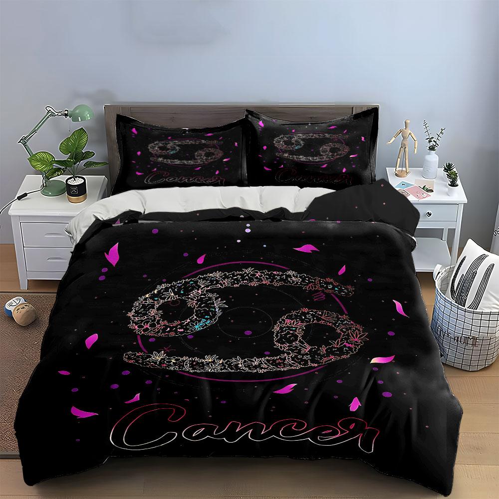 "Zodiac Cancer Bedding Set" Bedding Duvet Cover Set Duvet Cover Pillowcases  (1 * Duvet Cover 2 * Pillowcases, without duvet insert)