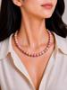 8mm Natural Pink Rhodonite Gemstone Round Beads Adjustable Necklace 17-20" Handmade Beads Necklace For Anniversary Gift 8BN-36