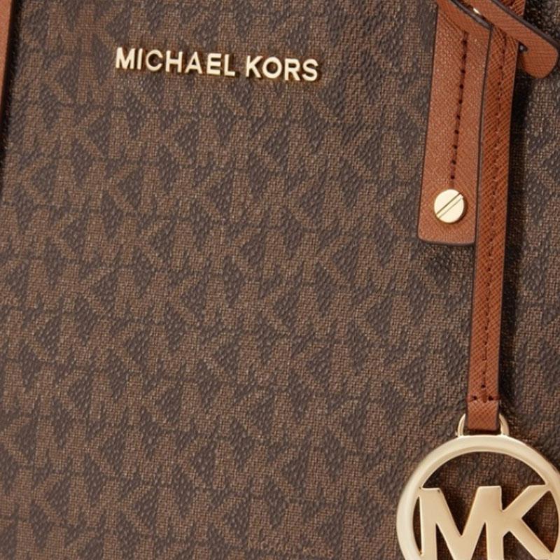 New MICHAEL KORS Jet Set Travel Artificial Leather Tote Bag, Shopping Bag, Shoulder Bag Small Women's Dark Brown 35T9GTVT1V-200