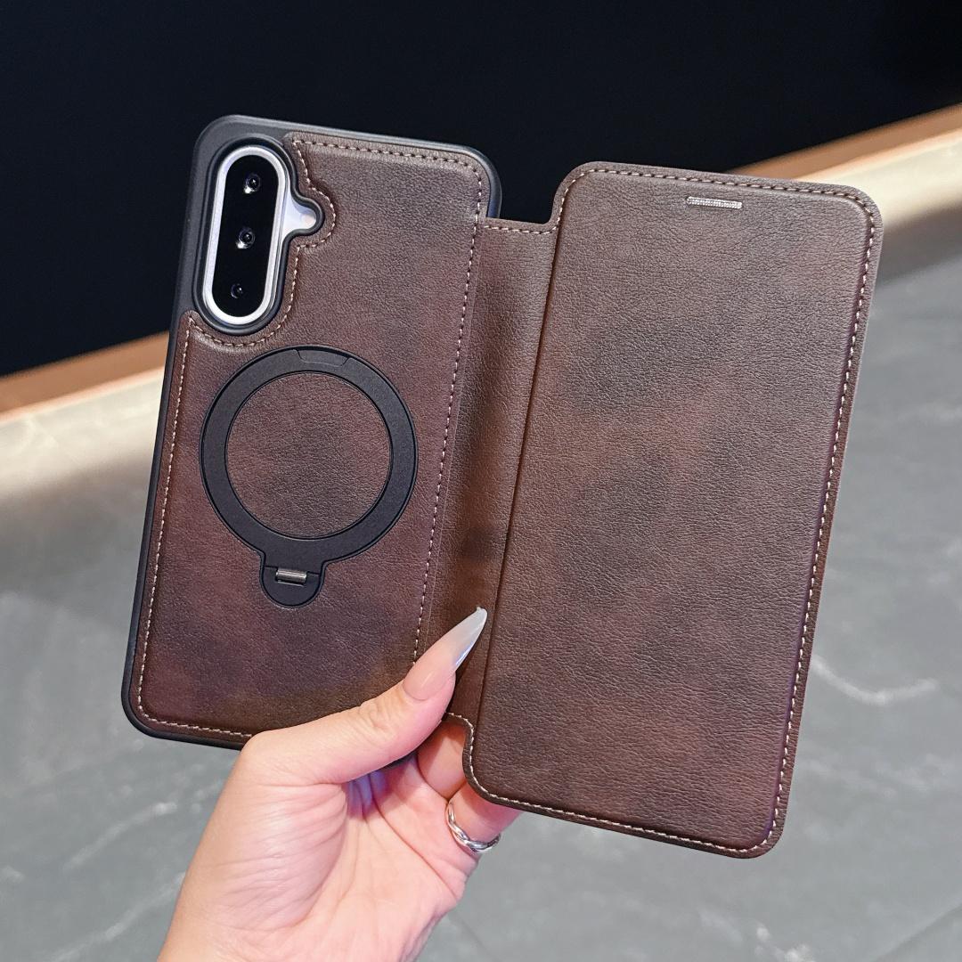 

For Samsung Galaxy A15 A16 A35 A36 A55 A56 Case PU Leather 360° Rotation Metal Stand All-Inclusive Protection Soft Flip Cover Galaxy A15