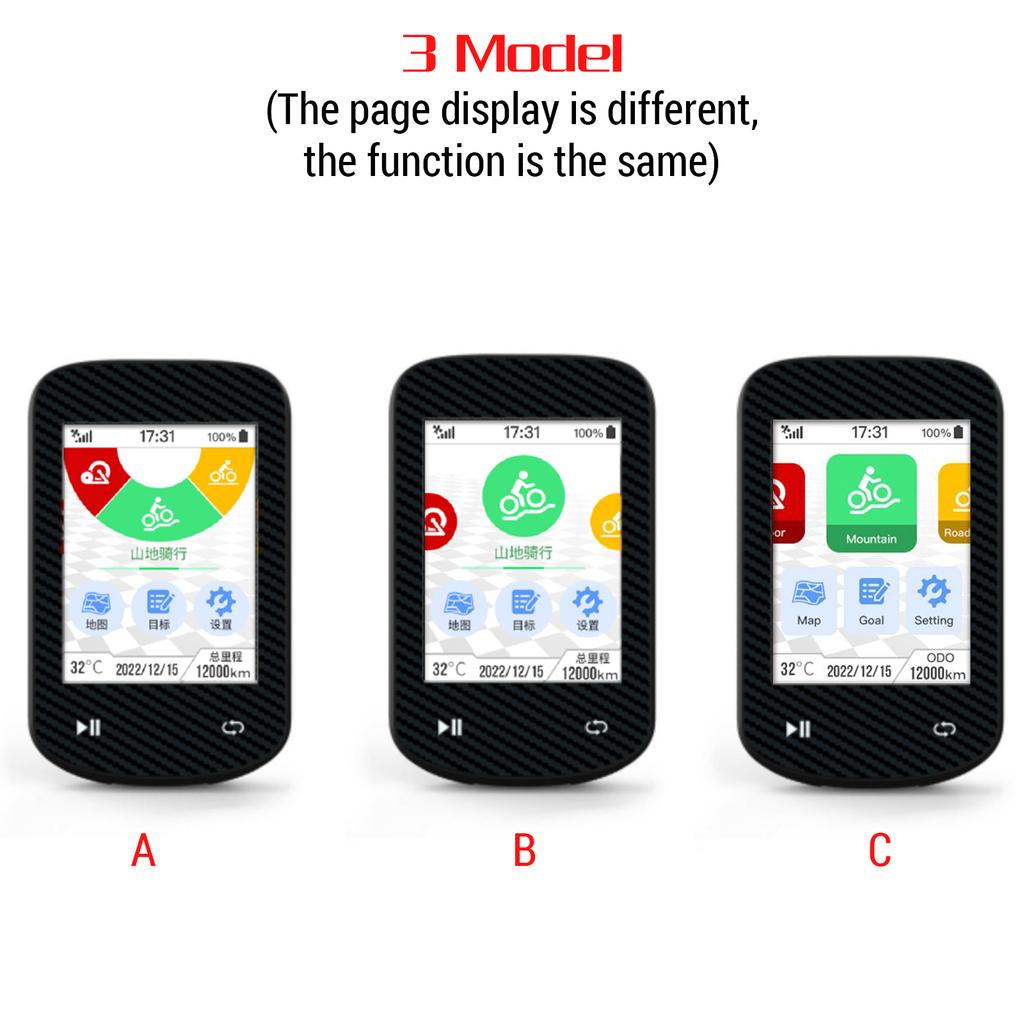 GPS Bike Computer Wireless Waterproof GLONASS ANT+ Sensor and BT Compatible Offline Maps Gyroscope 24 Hour Battery Life