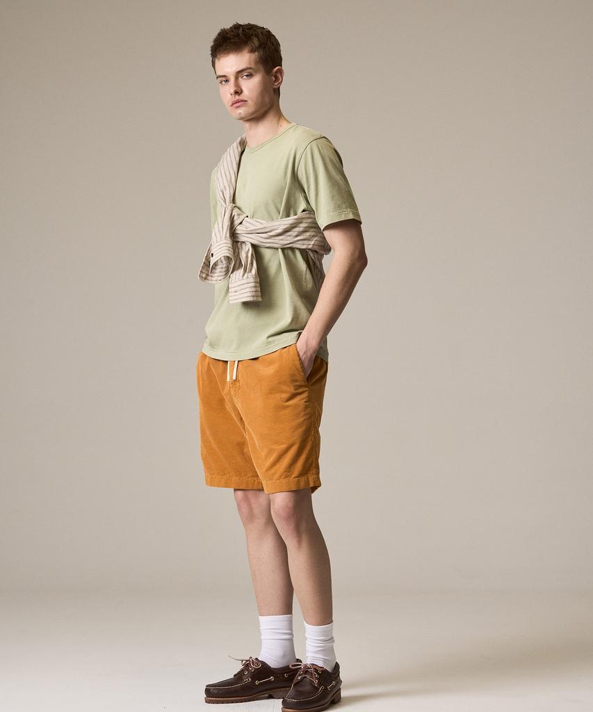 Laijeuaenbillou Garment-Dyed Everyday Cotton T-Shirt Green (Standard Fit) (Type A)