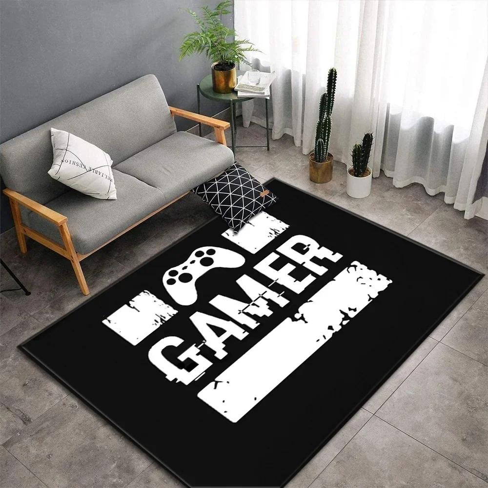 Cartoon Game Console Carpet for Living Room Video Game Children Player Area Rug Soft Anti-slip Bedroom Entrance Floor Mat
