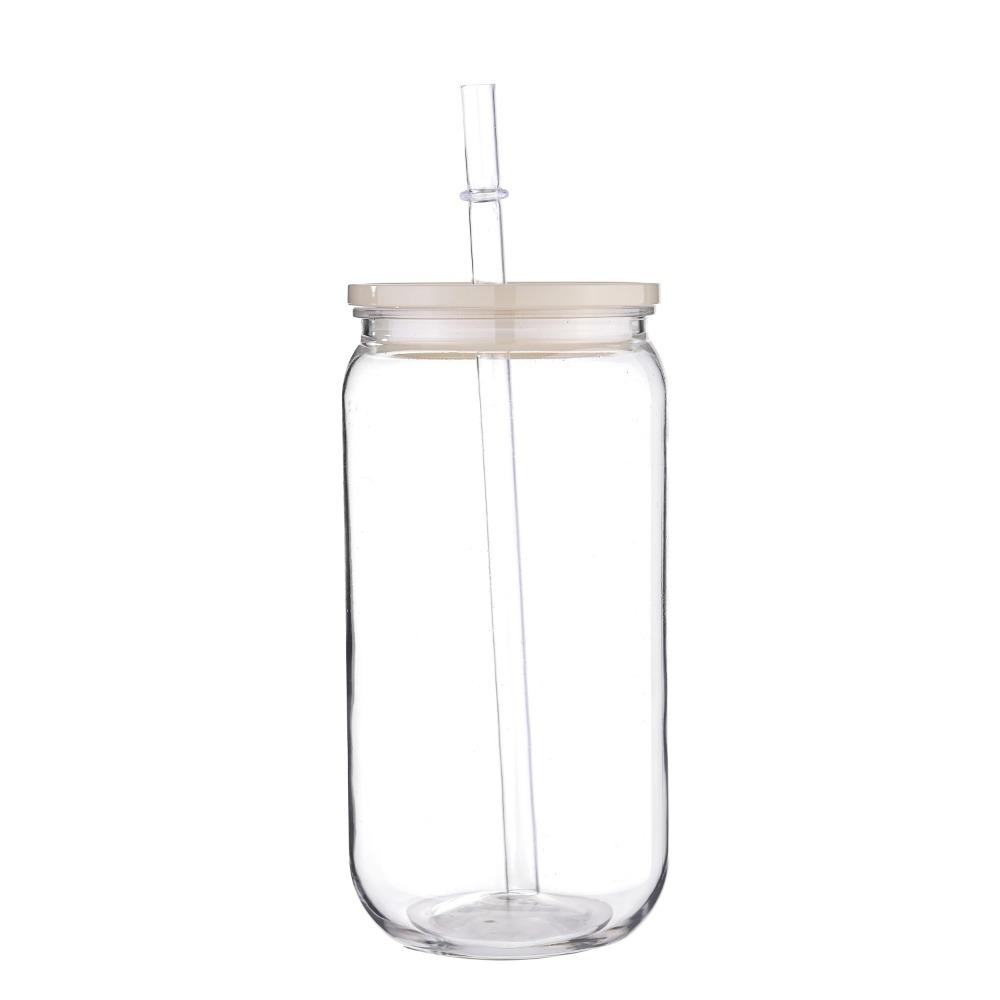 Vaso de plástico transparente con pajita y tapa de color Viene con pajita y tapa para vaso Puede Leche Café A prueba de derrames 16 OZ