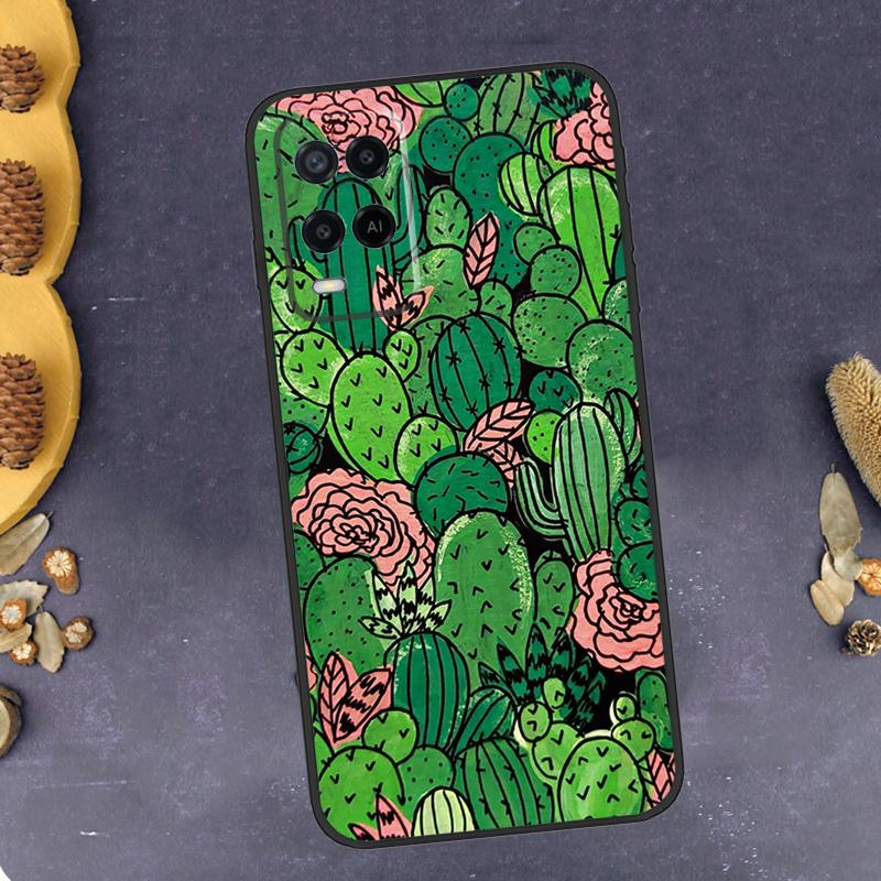 Plant Cactus Phone Case For Oppo A79 A18 A38 A58 A78 A98 A17 A40 A60 A80 A16 A76 A96 A15 A74 A94 A54 A77