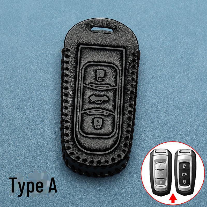 Leather Key Cover for Geely King Kong, Vision X6, Emgrand, GSGL, Panda, Icon, and Binrui Cars