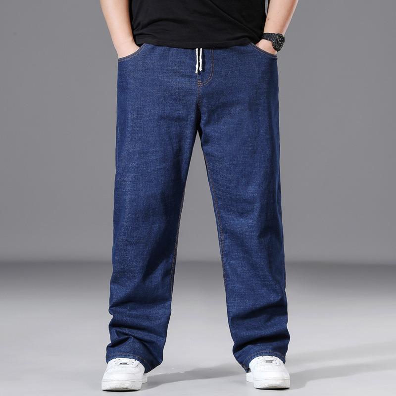 Men's Plus Size Straight-Leg Relaxed Fit Elasticated Waist Men's Wide-Leg Trousers