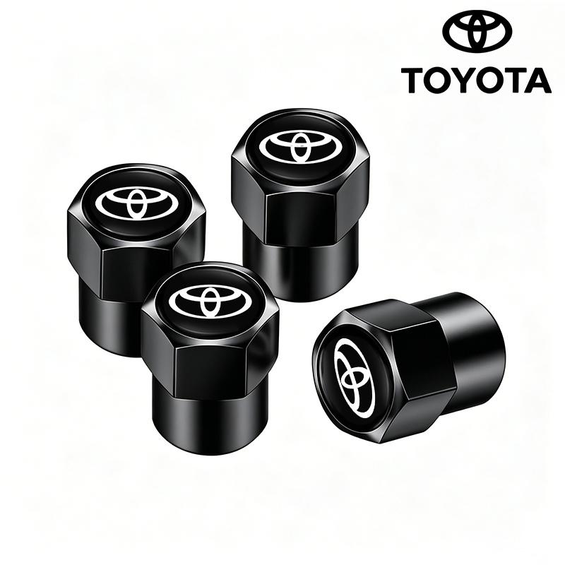 4Pcs Aluminum Alloy Tire Valve Caps Anti Leak Dust Cover Car Wheel Accessory For Toyota Hilux Corolla RAV4 Camry Highlander C-HR