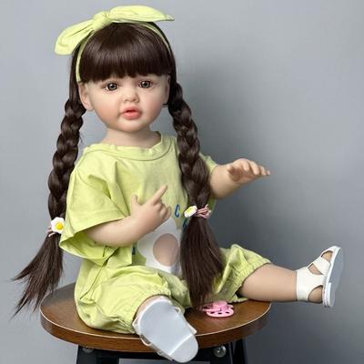 Realistic 55 CM 22 Inch Reborn Baby Lifelike Stand Girl Doll Full Soft Silicone Body Princess Toddler Bebe Birthday Gift