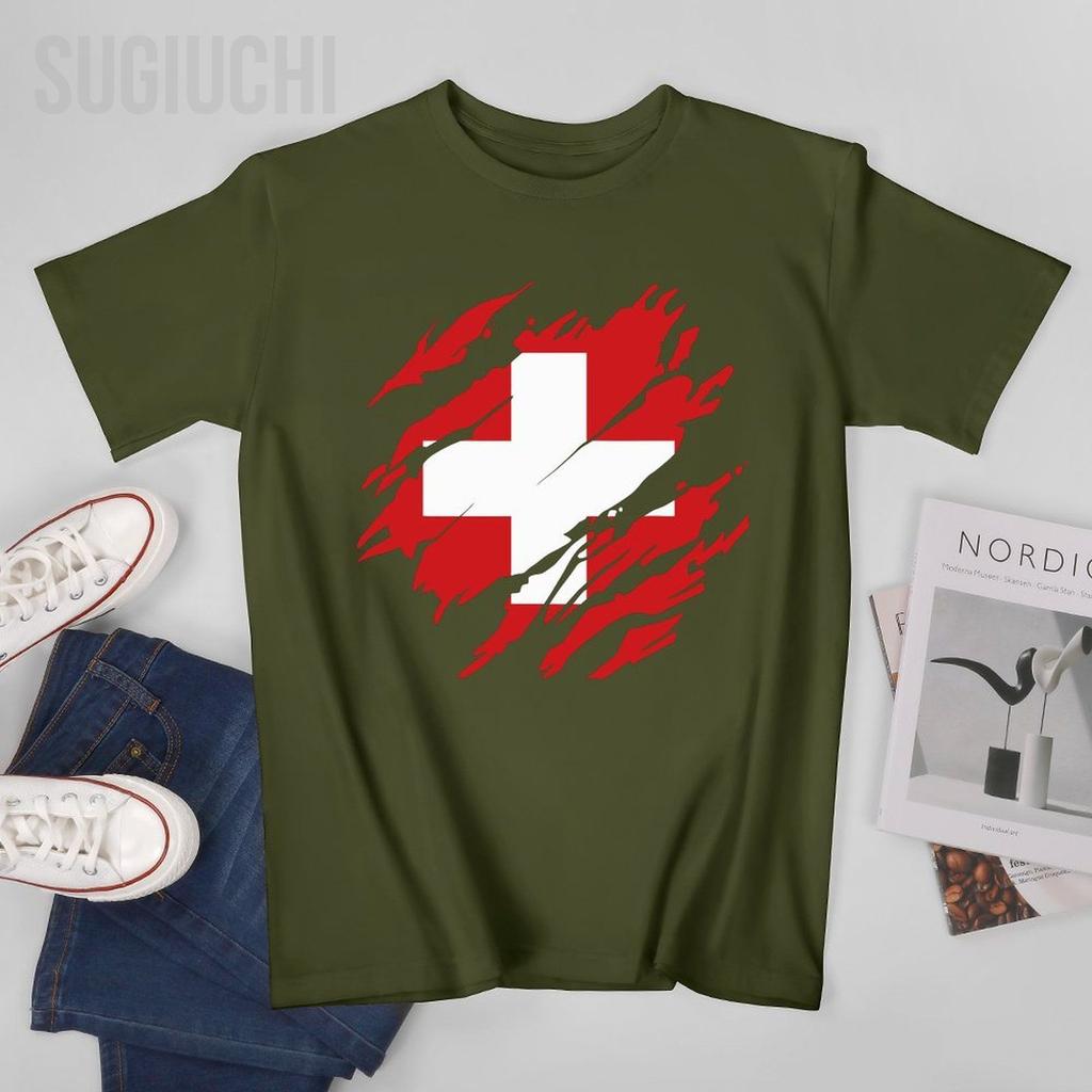 Unisex Unisex Swiss Flag Switzerland Tshirt Tees Oneck T Shirts WoUnisex Boys 100 Cotton TShirt