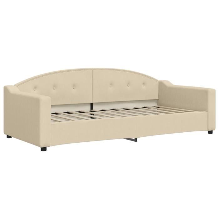 VidaXL Lit de repos crème 90x200 cm tissu 354187