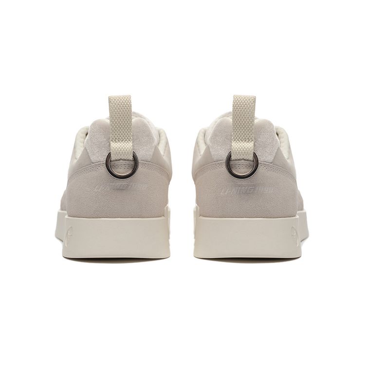 Li-Ning 1990 Wind Chime Retro Color Block Non-Slip Wear-Resistant Low-Top Skate Shoes Men sneaker Beige ALFS177-1