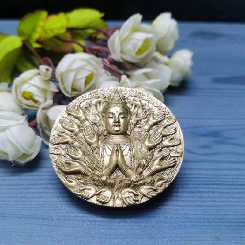 2014 Thousand Hand Guanyin Bronze Seal, diameter 60mm, brass large copper seal with certificate