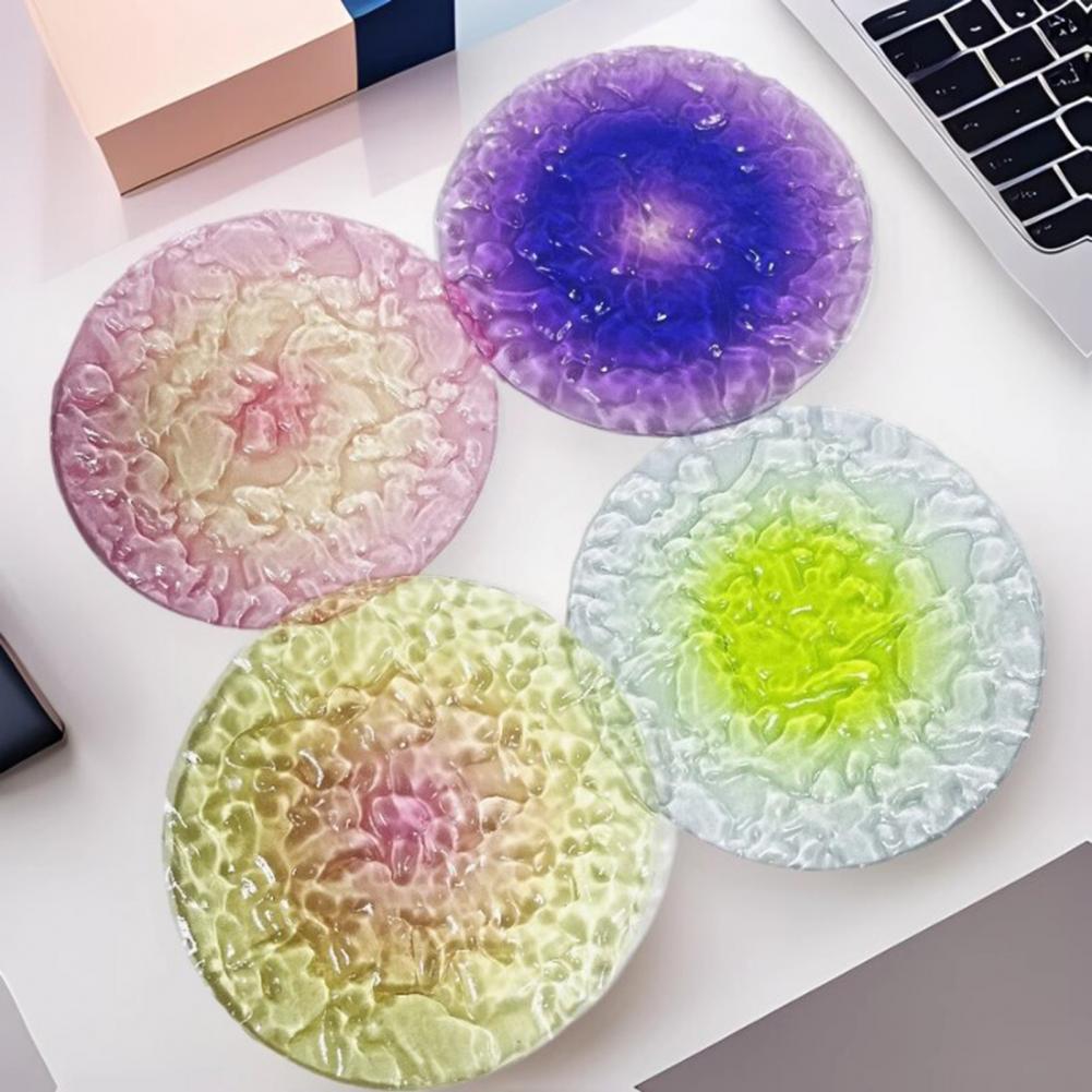 Acryl Untersetzer Farbverlauf Wellendesign Tassenuntersetzer Hitzebeständig Runde Tischsets für Getränke Dekorative Küchenutensilien