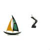 Iron Sailboat Sculpture Tabletop Ornament Feng Shui Decor Collection Decorative Figurine Thinker