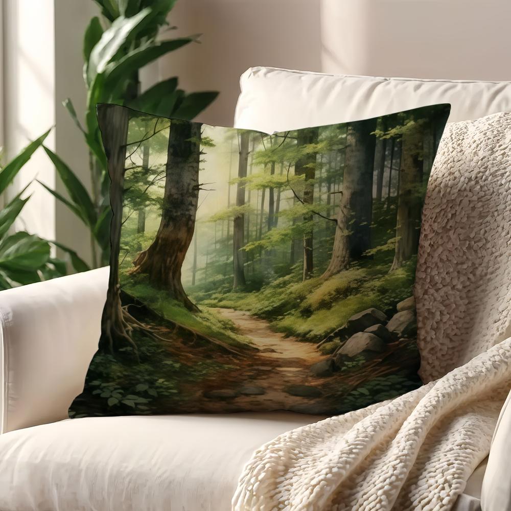 Vibrant Forest Green Cushion Cover For Pillow Printing Sofa Decoration Home Car Room Coffee Shop Office Nordic Simplicity