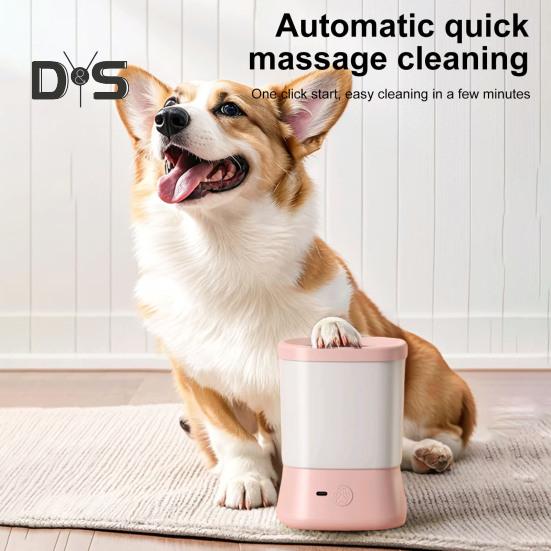 Automatic Dog Paw Cleaner USB Rechargeable Dog Paw Washing Cup Silicone Muddy Foot Cleaning Machine for Small Medium Large Cats Dogs