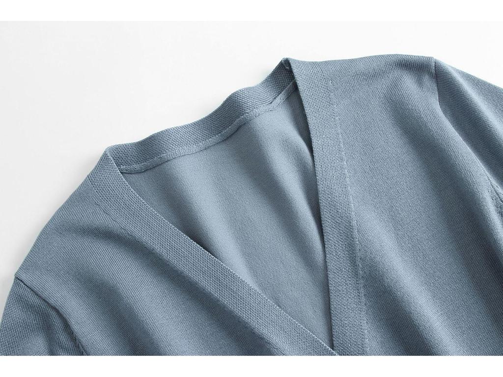 Plus Size V-Neck Cardigan Sweater for Women - Solid Color Knitted Top, Fits Up to 180 Pounds